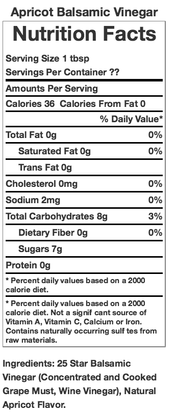 Apricot Dark Infused Aged Balsamic Vinegar