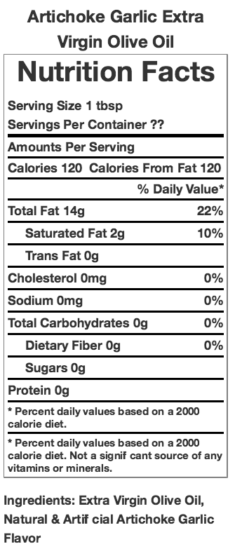 Artichoke Garlic Olive Oil
