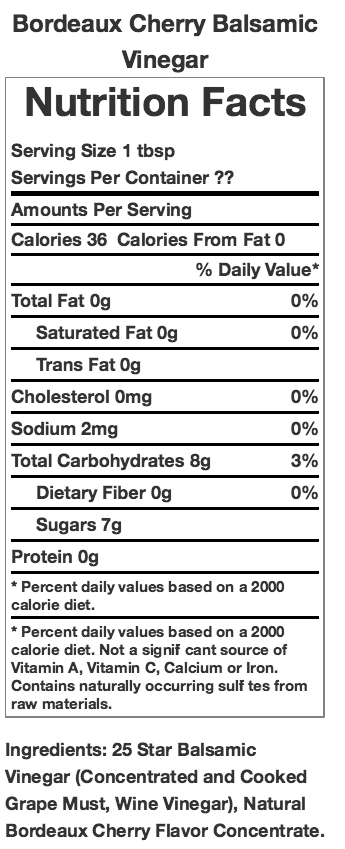 Bordeaux Cherry Dark Balsamic Vinegar