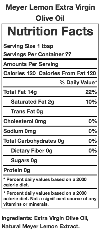Meyer Lemon Extra Virgin Olive Oil