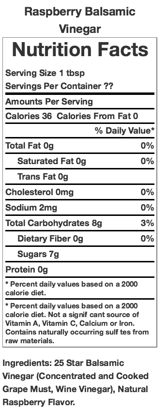 Raspberry White Balsamic Vinegar