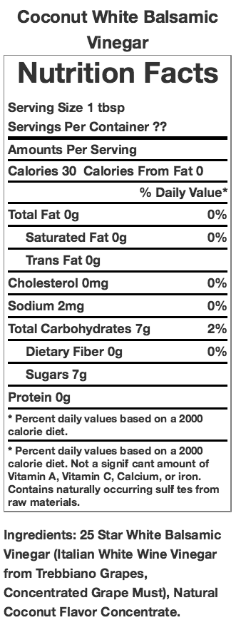 Coconut White Balsamic Vinegar