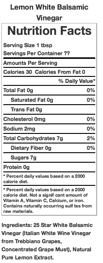 Lemon White Balsamic Vinegar