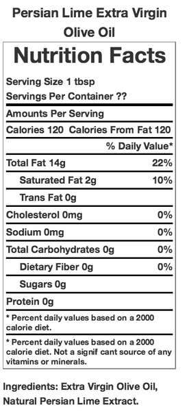Persian Lime Extra Virgin Olive Oil
