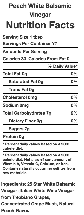 Peach White Balsamic Vinegar