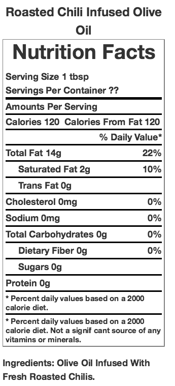 Roasted Chili Infused Olive Oil